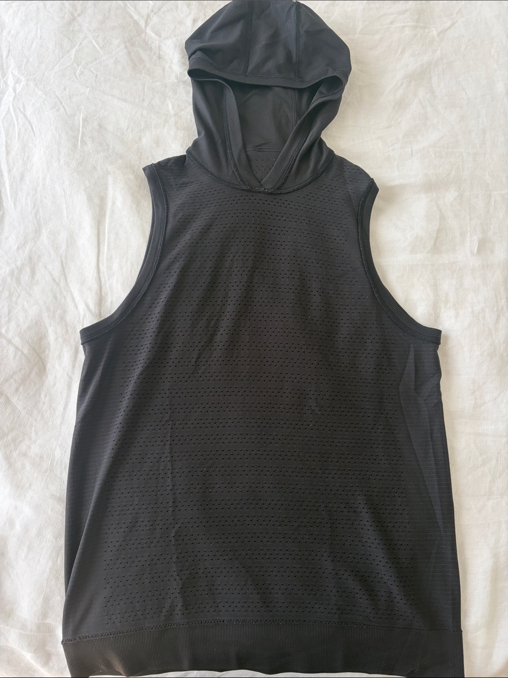 lululemon athletica Black Sleeveless Hooded Muscle Tee